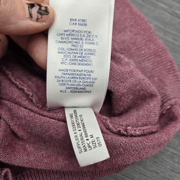 Chaps Mauve Ruffle Pink Sweatshirt Size M - Picture 8 of 12